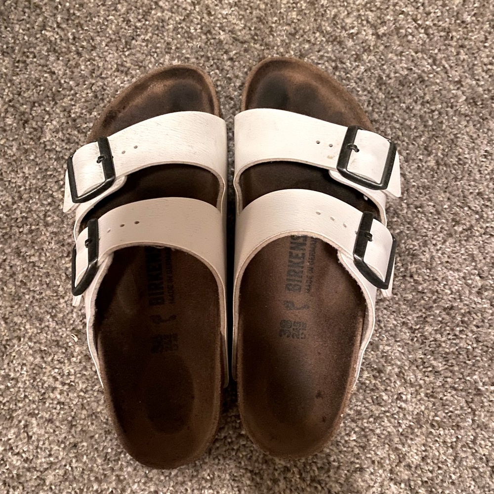 White Birkenstocks, size 7 (38)